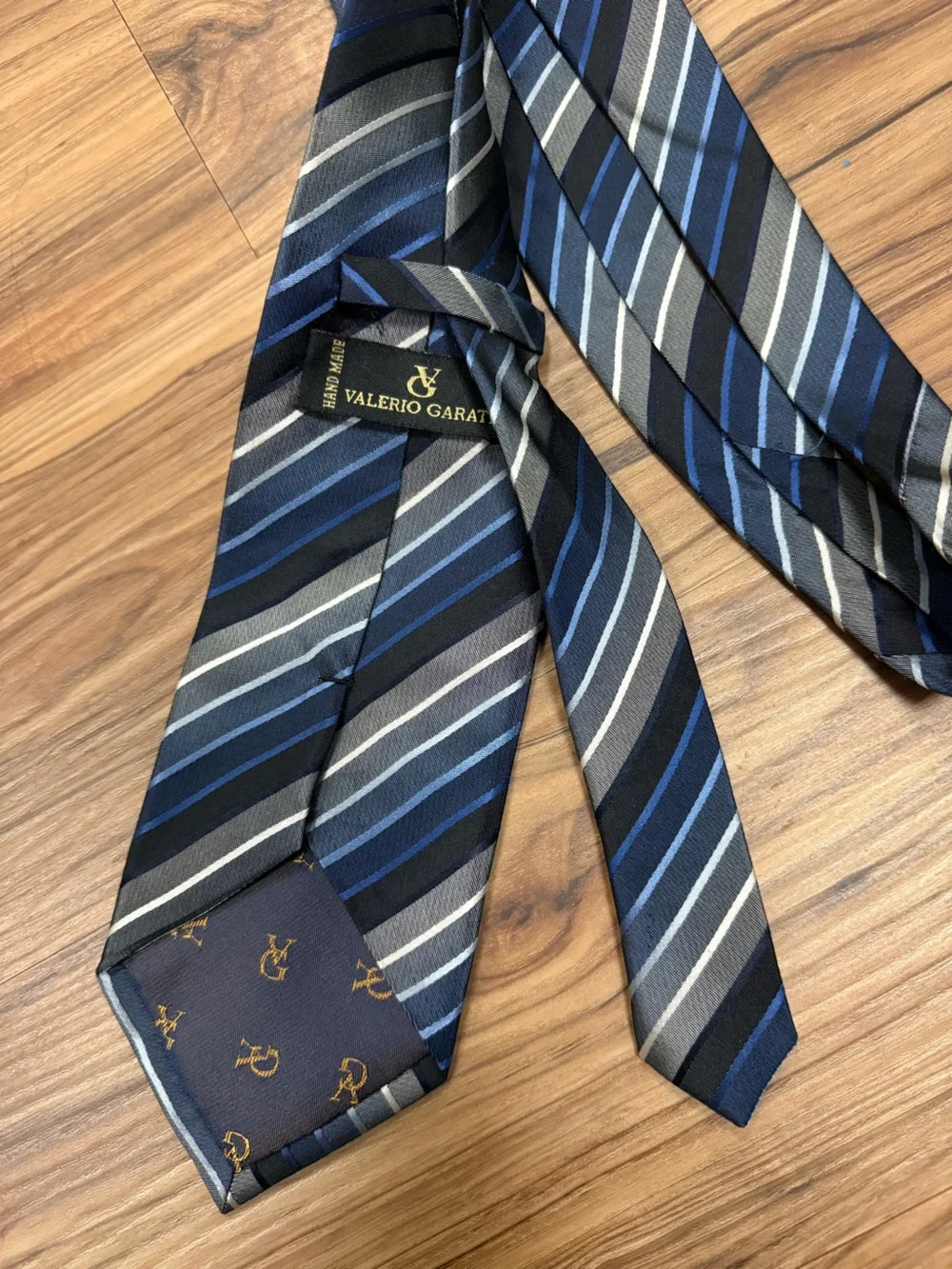 Striped Blue and Gray Men's Tie